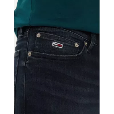 Jean homme Tommy Jeans SIMON SKINNY FIT DM0DM20419-1BK bleu marine en denim stretch coupe skinny ajustée moderne