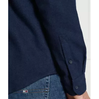 Chemise homme Tommy Jeans GRINDLE FLANNEL SHIRT DM0DM20460-C1G bleu marine en coton avec col boutonné manches longues