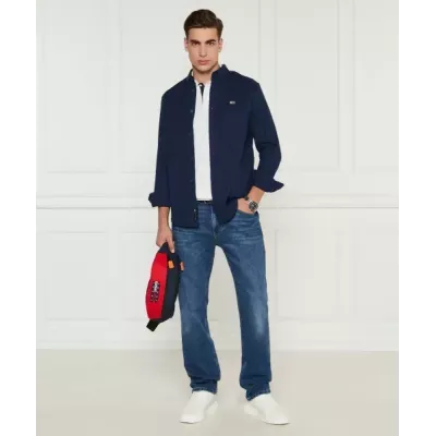 Chemise homme Tommy Jeans GRINDLE FLANNEL SHIRT DM0DM20460-C1G bleu marine en coton avec col boutonné manches longues