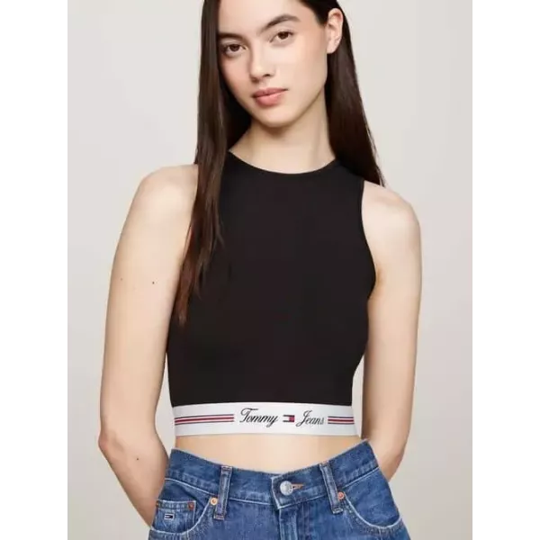 BRASSIÈRE FEMME LOGO TAPING CUT OUT NOIRE