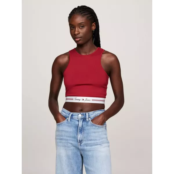 BRASSIÈRE FEMME LOGO TAPING CUT OUT BORDEAUX