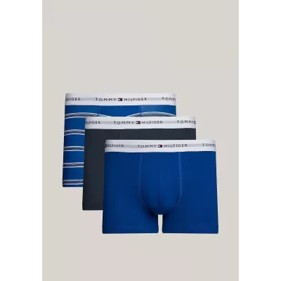 Pack de 3 boxers homme Tommy Hilfiger ESSENTIAL LOGO WAISTBAND UM0UM02768-0UG multicolore avec ceinture logo élastique