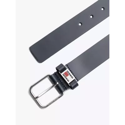 Ceinture homme Tommy Jeans SCANTON AM0AM12045-C1G en cuir bleu marine largeur 3,5 cm 100% cuir