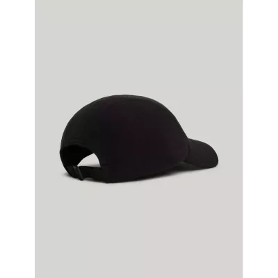 Casquette Tommy Jeans LINEAR LOGO FLEECE AM0AM12660-BDS noire en polaire stretch avec logo brodé tour de tête 58 cm