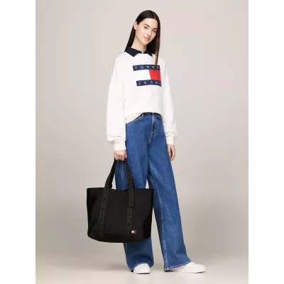 Sac cabas Tommy Hilfiger ESSENTIAL DAILY TOTE AW0AW16273-BDS noir avec poignées logo dimensions 49x22x35 cm