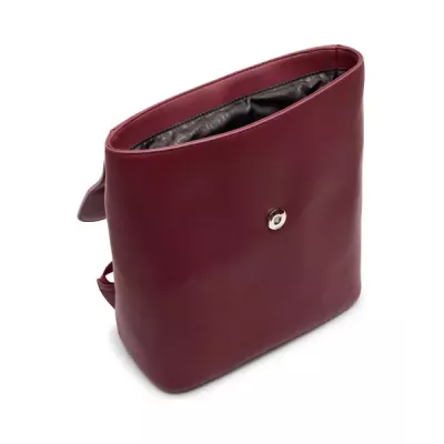 Sac à dos Tommy Jeans CITY BOLD BACKPACK AW0AW16506-VLP bordeaux avec logo métallique dimensions 23,5x10,5x26 cm