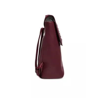 Sac à dos Tommy Jeans CITY BOLD BACKPACK AW0AW16506-VLP bordeaux avec logo métallique dimensions 23,5x10,5x26 cm