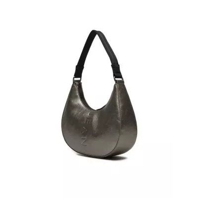 Sac bandoulière Tommy Jeans CITY BOLD SHOULD AW0AW16508-0IM argent avec fermeture zippée dimensions 26x7,5x22 cm