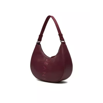 Sac bandoulière Tommy Jeans CITY BOLD SHOULD AW0AW16510-VLP bordeaux avec compartiment zippé dimensions 26x7,5x22 cm
