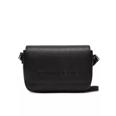 Sac Tommy Jeans ESSENTIAL MUST FLAP AW0AW16808-BDS noir dimensions 20,5x13x4,5 cm