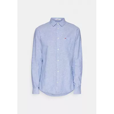 Chemise Tommy Jeans SLIM STRETCH OXFORD DM0DM09594-C8T bleu ciel en coton Oxford bio extensible coupe ajustée