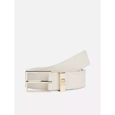Ceinture Tommy Hilfiger TH SQUARE MONOGRAM 3 AW0AW16834-AA8 beige en cuir avec monogramme TH largeur 3 cm