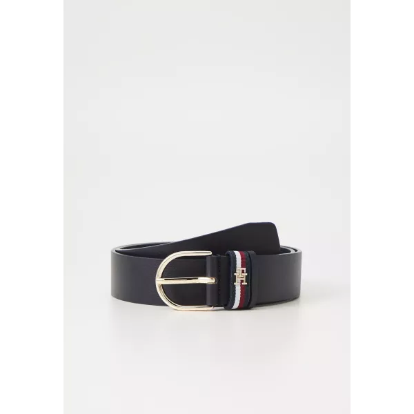 CEINTURE ESSENTIAL EFFORTLESS LEATHER BLEU MARINE
