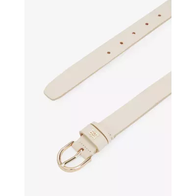 Ceinture Tommy Hilfiger ESSENTIAL TH MONOGRAM LEATHER AW0AW16836-AA8 beige en cuir avec boucle métallique largeur 2,5 cm