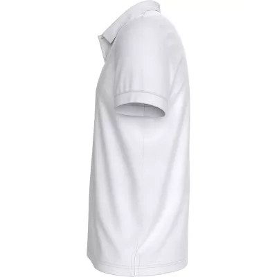 Polo homme Tommy Jeans SLIM PLACKET POLO DM0DM18312-YBR blanc en coton piqué coupe slim avec écusson poitrine