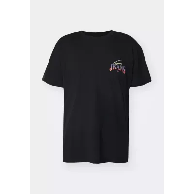 T-shirt homme Tommy Jeans DIAMOND FIT REGULAR DM0DM18520-BDS noir en coton 100 % coupe regular col rond