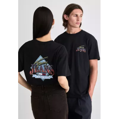 T-shirt homme Tommy Jeans DIAMOND FIT REGULAR DM0DM18520-BDS noir en coton 100 % coupe regular col rond