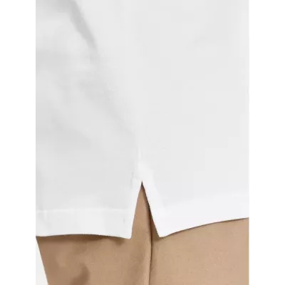 Polo homme Tommy Jeans SLIM PLACKET POLO DM0DM18312-YBR blanc en coton piqué coupe slim avec écusson poitrine