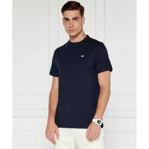 T-SHIRT HOMME RIB DETAIL SLIM FIT BLEU MARINE