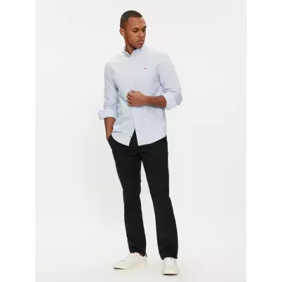 Chemise homme Tommy Jeans ENTRY REGULAR OXFORD DM0DM19134-C3S bleue en coton avec col boutonné coupe classique