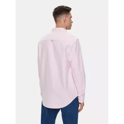 Chemise homme Tommy Jeans ENTRY REGULAR OXFORD DM0DM19134-THA rose en coton avec col boutonné coupe classique