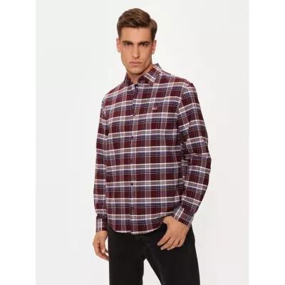 Chemise homme Tommy Jeans REGULAR OXFORD CHECK DM0DM19648-VLP multicolore en coton à carreaux coupe regular manches longues