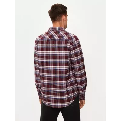 Chemise homme Tommy Jeans REGULAR OXFORD CHECK DM0DM19648-VLP multicolore en coton à carreaux coupe regular manches longues