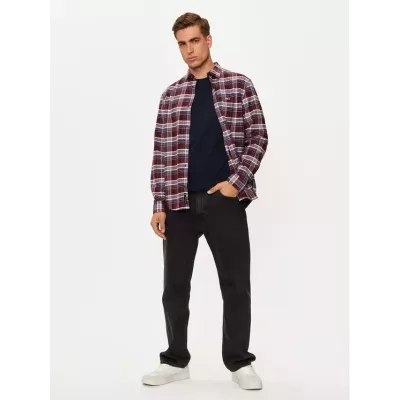 Chemise homme Tommy Jeans REGULAR OXFORD CHECK DM0DM19648-VLP multicolore en coton à carreaux coupe regular manches longues