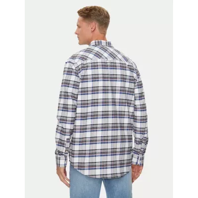 Chemise homme Tommy Jeans REGULAR OXFORD CHECK DM0DM19648-YBR multicolore en coton à carreaux coupe regular manches longues