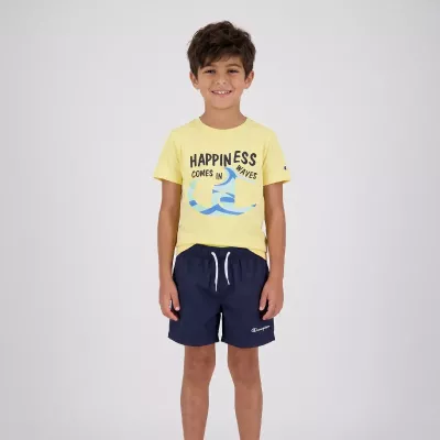 Ensemble enfant CHAMPION jaune avec t-shirt manches courtes et short taille élastique  306793-YS105