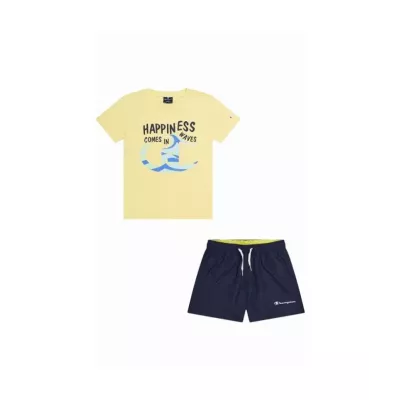 Ensemble enfant CHAMPION jaune avec t-shirt manches courtes et short taille élastique  306793-YS105