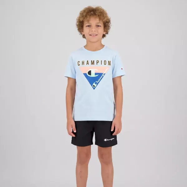 ENSEMBLE GARÇON T-SHIRT & SHORT BLEU CIEL & NOIR