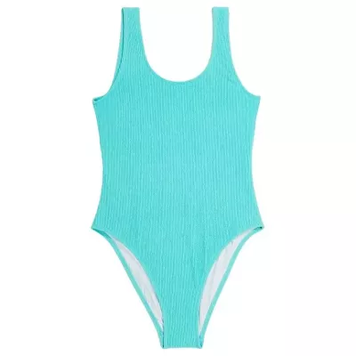Maillot de bain femme Champion SWIMMING SUIT 117260-PS182 bleu ciel avec tissu extensible et logo brodé
