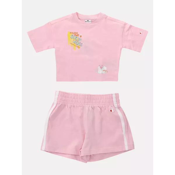 ENSEMBLE FILLE T-SHIRT & SHORT ROSE
