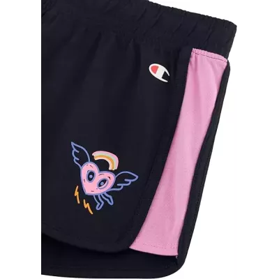Short fille CHAMPION noir 100% coton coupe confortable style casual 404933-KK001