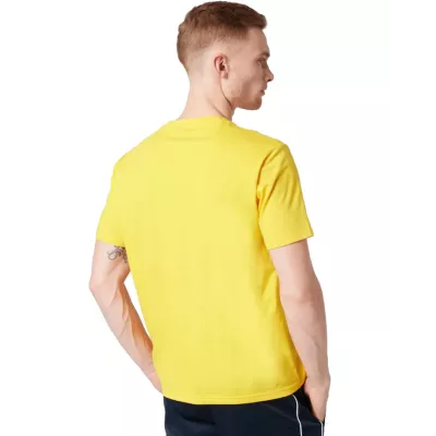 T-shirt homme CHAMPION CREWNECK jaune avec logo poitrine manches courtes 217146-YS011