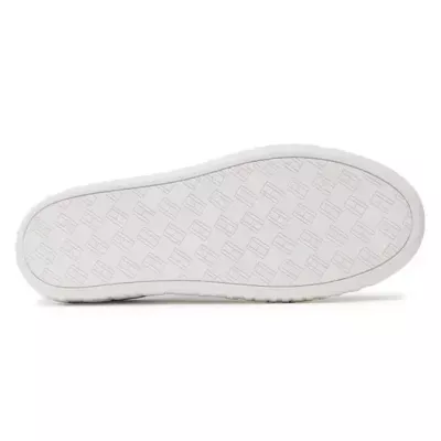 Sneakers homme Tommy Jeans LEATHER OUTSOLE EM0EM01159-YBR blanches en cuir avec lacets semelle caoutchouc bout arrondi