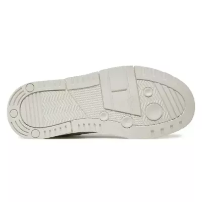 Sneakers homme Tommy Jeans BROOKLYN MIX MAT MID EM0EM01458-YBL blanches en cuir textile avec lacets semelle caoutchouc