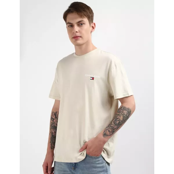 T-SHIRT HOMME LINEAR PRINT REGULAR BLANC