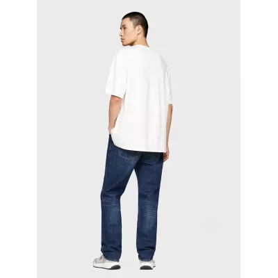 T-shirt homme Tommy Jeans OVERSIZED TWIST DM0DM20080-YBH blanc en coton coupe oversized avec logo signature