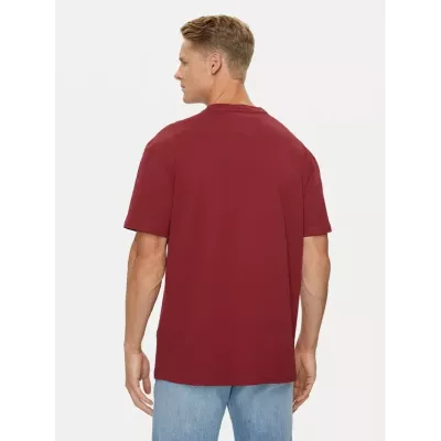 T-shirt homme Tommy Jeans T-SHIRT SIGNATURE TWIST DM0DM19683-XIT rouge en coton avec logo signature sur le devant