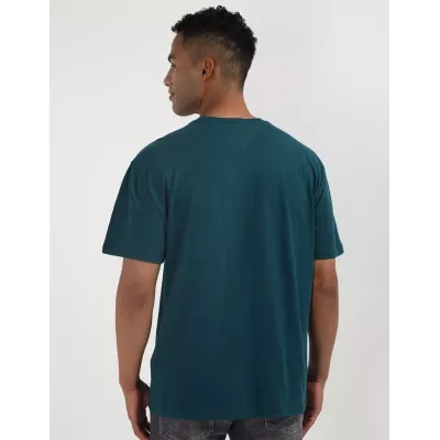 T-shirt homme Tommy Jeans Regular Fit DM0DM19684-CWG bleu marine en coton 100 % coupe regular confortable