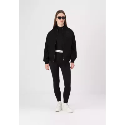 Legging femme Tommy Jeans SIGNATURE TAPPING LEGGINGS DW0DW18748-BDS noir taille haute avec logo sur taille élastiquée