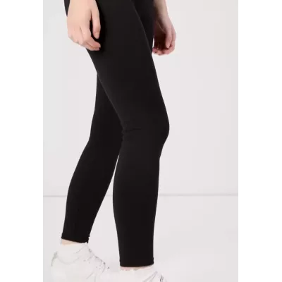 Legging femme Tommy Jeans SIGNATURE TAPPING LEGGINGS DW0DW18748-BDS noir taille haute avec logo sur taille élastiquée