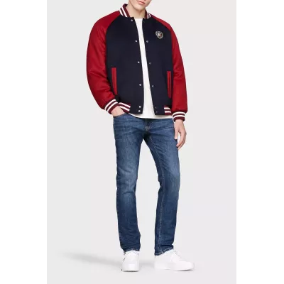 Jean homme Tommy Jeans SCANTON SLIM FIT DM0DM20187-1BK bleu marine en denim stretch coupe slim avec fermeture zip bouton