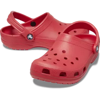 Sabot Crocs Classic rouge ultra léger avec bride arrière et ventilation respirante 10001-6WC