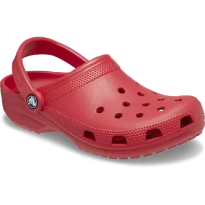 Sabot Crocs Classic rouge ultra léger avec bride arrière et ventilation respirante 10001-6WC