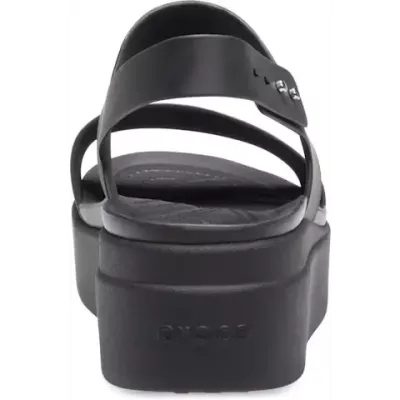 Sandales compensées Crocs Brooklyn Low Wedge noir pour femme avec brides ajustables et confort LiteRide™ 206453-060