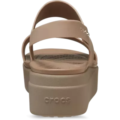 Sandales compensées Crocs Brooklyn Low Wedge marron femme avec brides réglables et confort LiteRide™ 206453-2EL