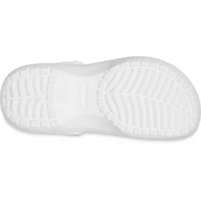 Sabots Crocs Classic Platform blancs femme réf 206750-100 avec plateforme de 4 cm et bride ajustable